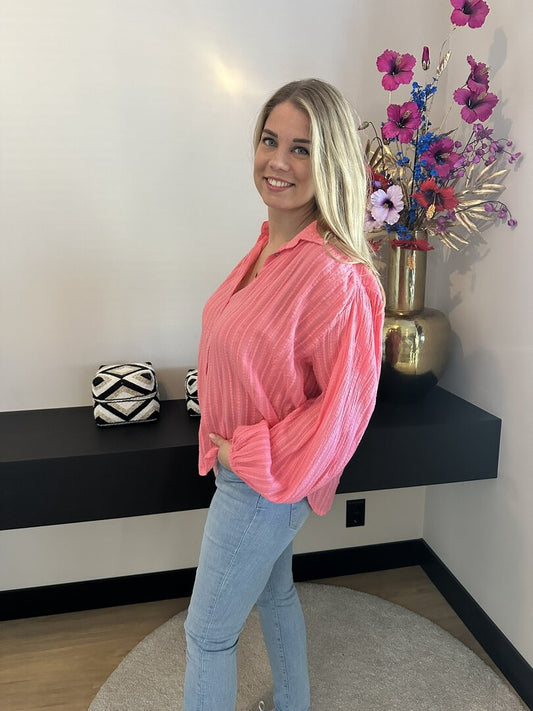 Blouse lange mouwen | Coral