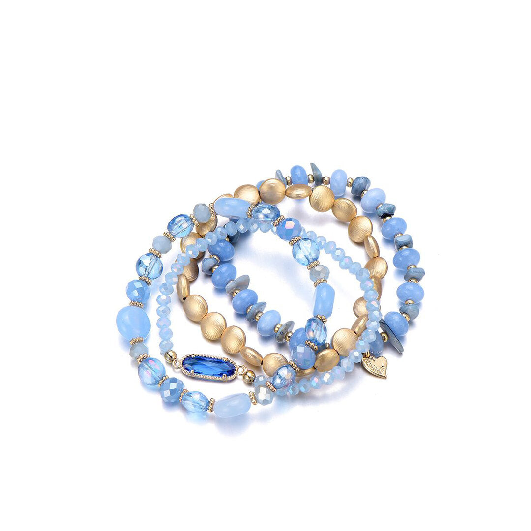 Armband Blue jade stone & shell