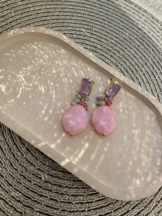 Oorbel wedding guest pink