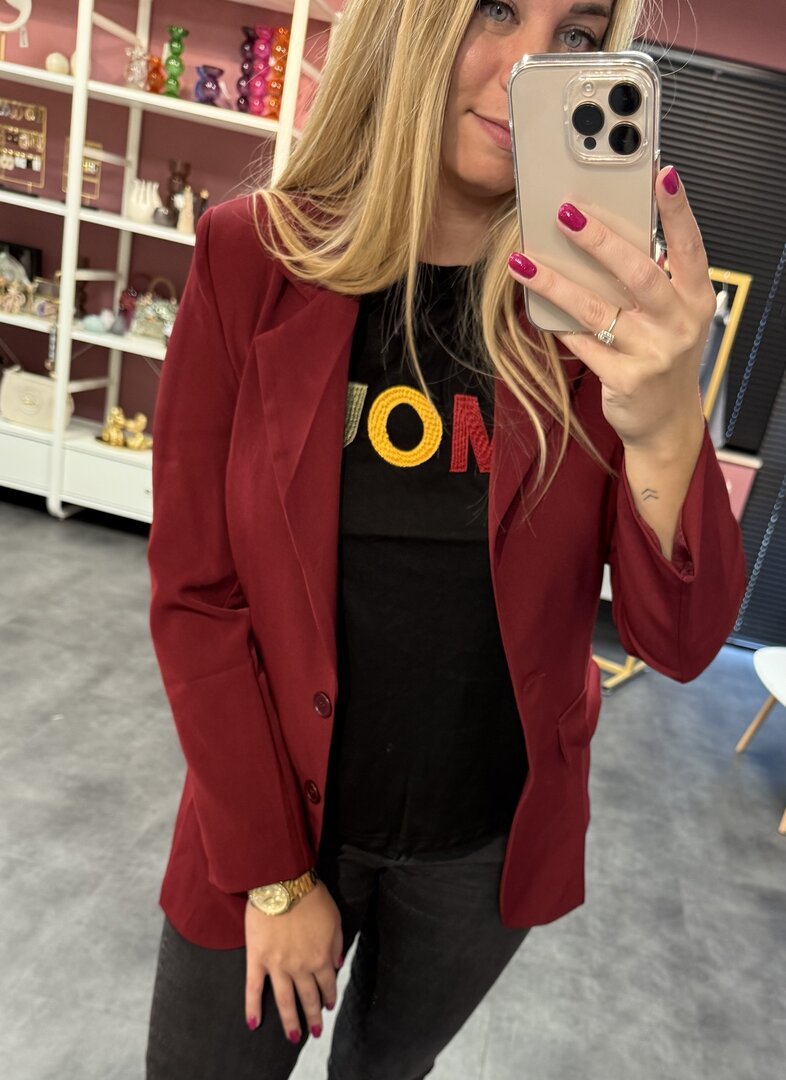 Blazer in de kleur burgundy | Kylie | Maat S
