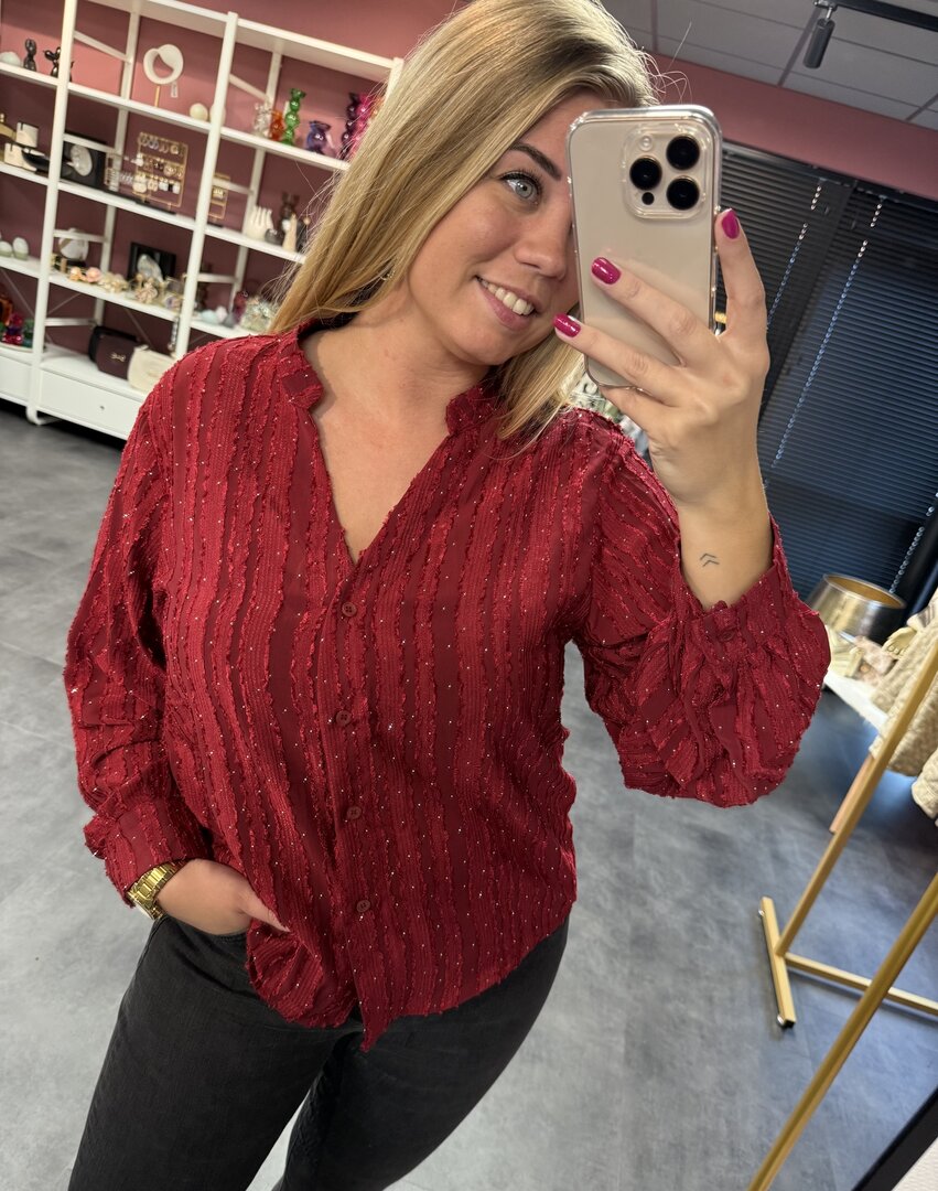 Strass blouse burgundy