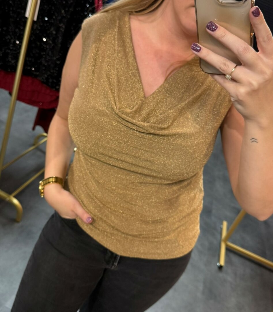 Glitter top goud