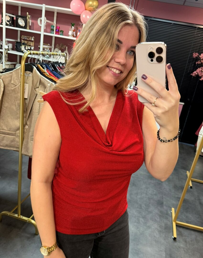 Glitter top rood