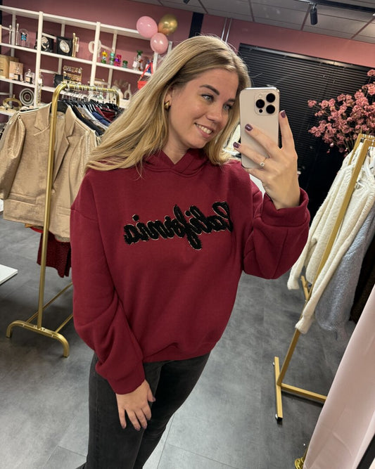 Hoodie bordeaux kleur - California