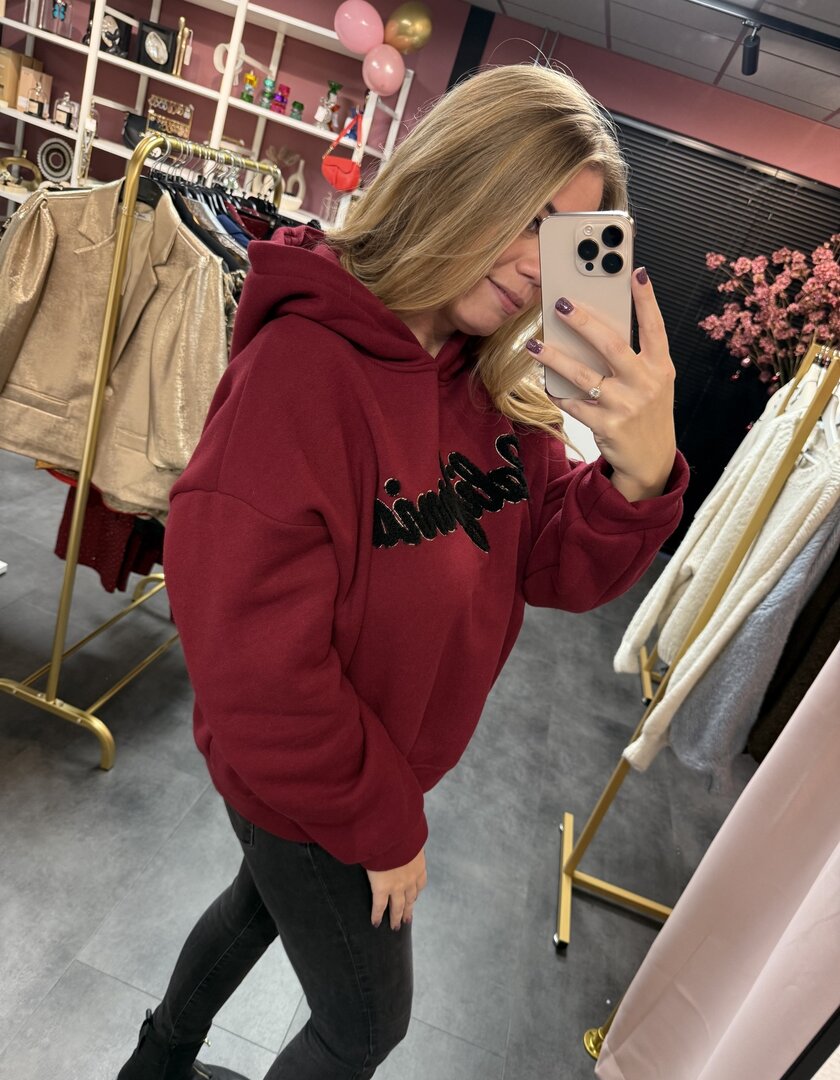Hoodie bordeaux kleur - California