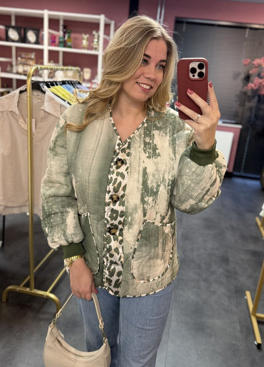 Gewatteerde jacket groen