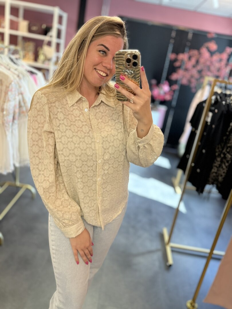 Blouse in de kleur beige