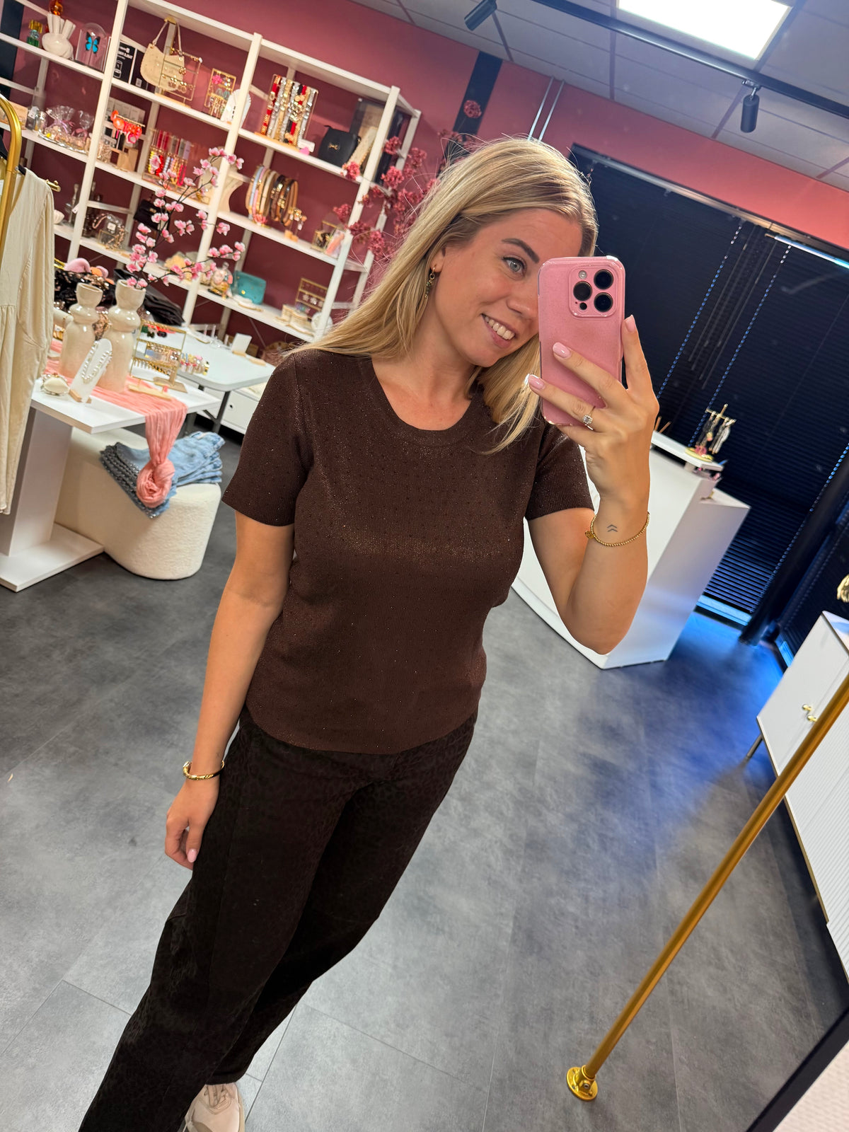 Top bruin strass By Clara