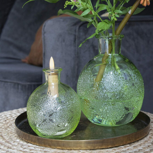 Giftbox Bologna met led-lont groen (olielamp)