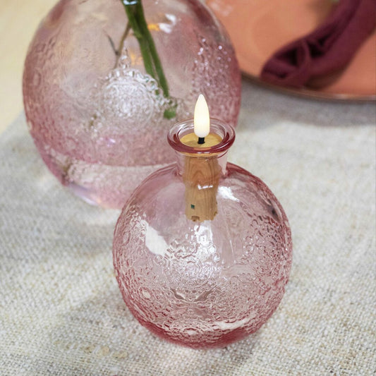 Giftbox Bologna met led-lont roze (olielamp)