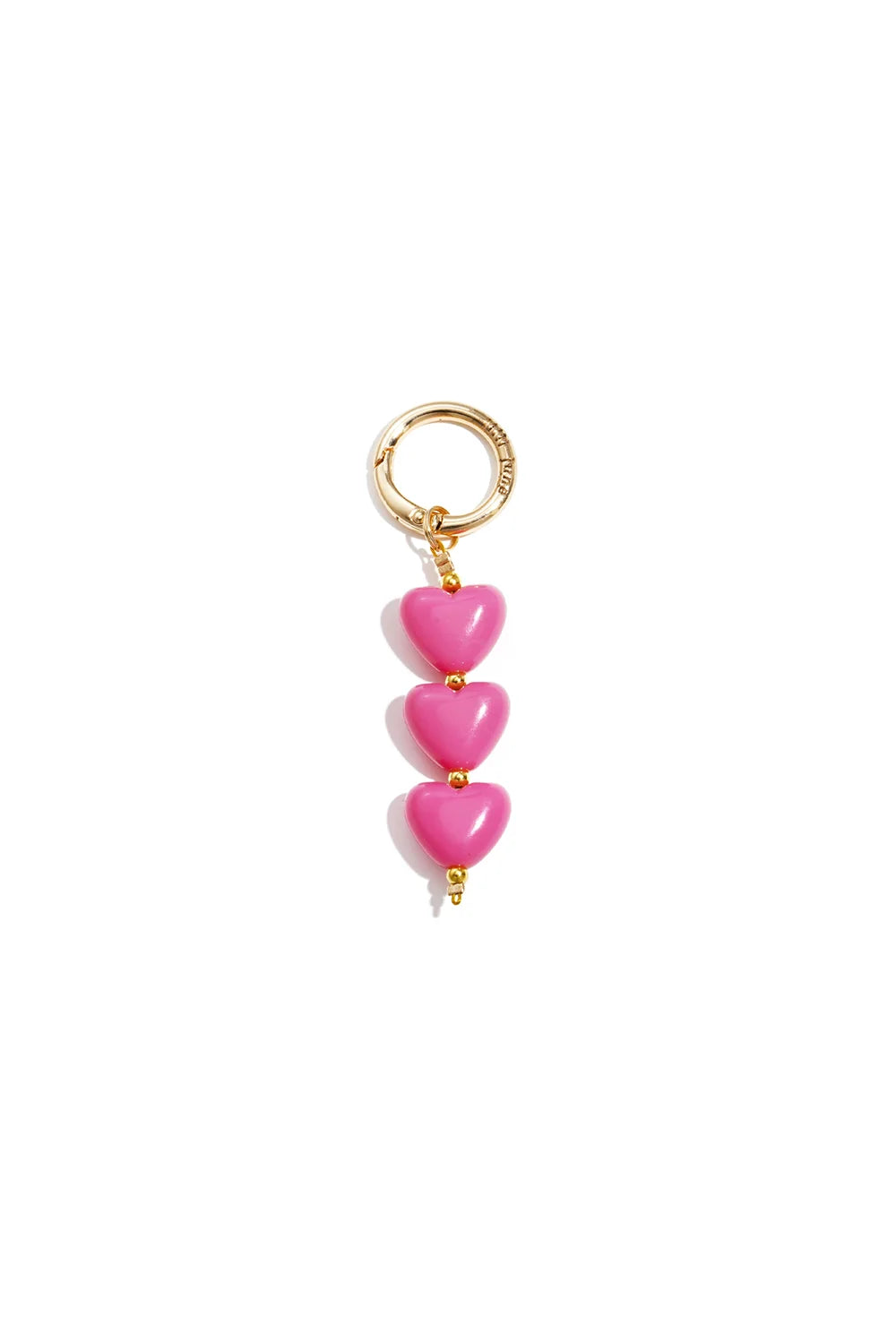 Tas- sleutel hanger hart wit roze