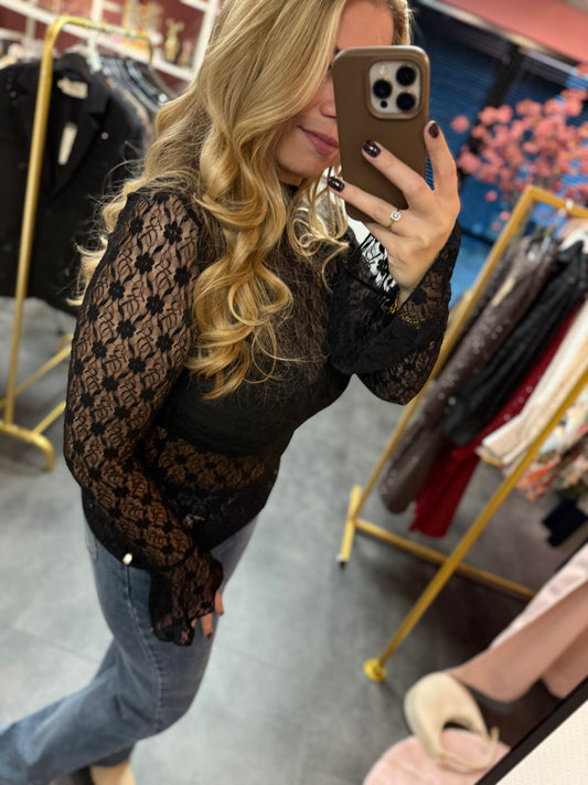 Ambika lace top zwart