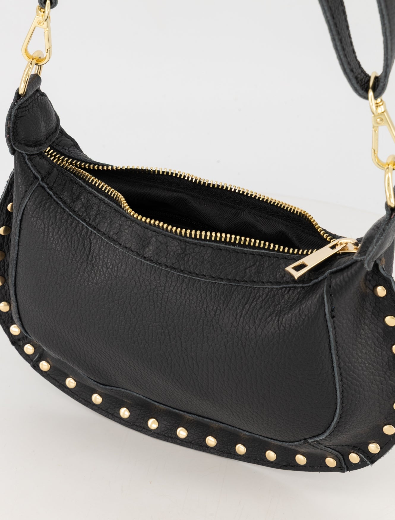 Tas monica zwart leder