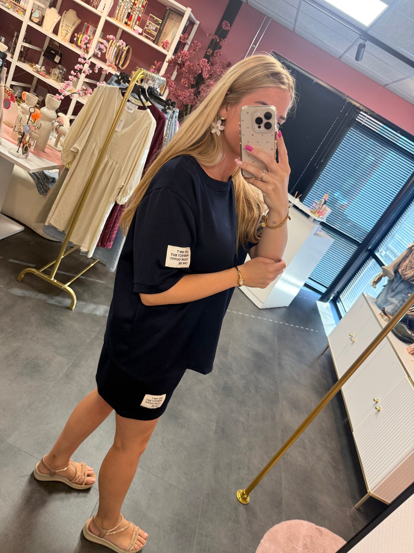 Lounge pak kort- donker blauw
