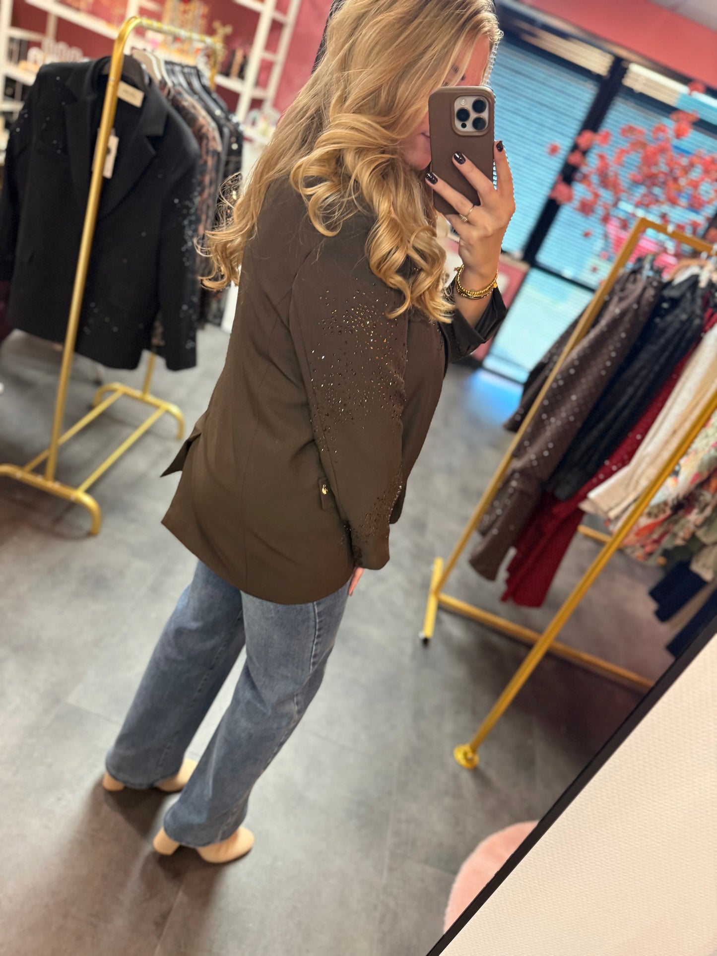 Ambika blazer bruin strass