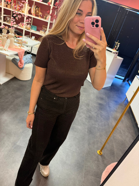 Top bruin strass By Clara
