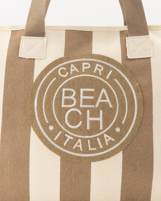 Capri canvas schoudertas beige