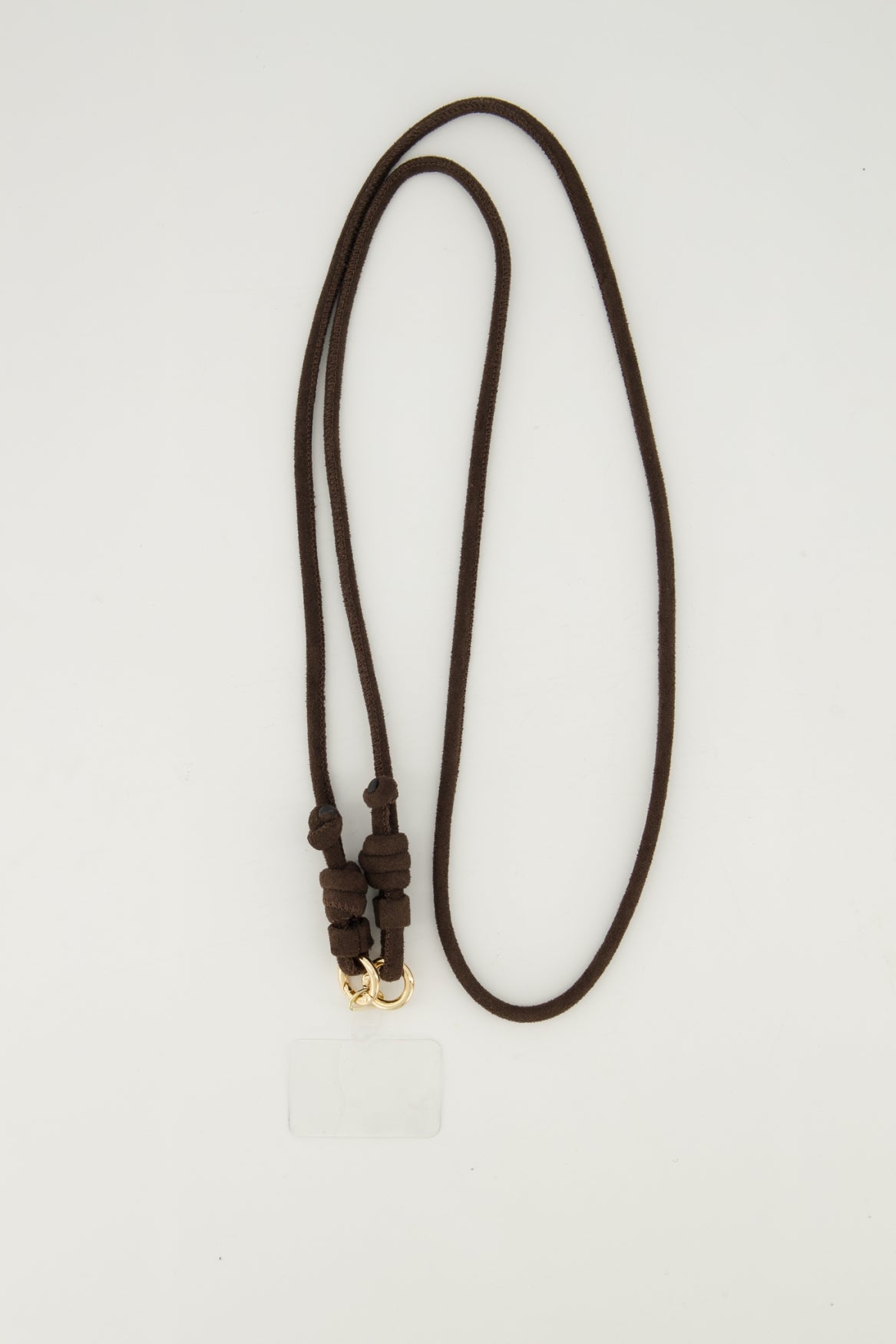 Suede telefoonkoord bruin