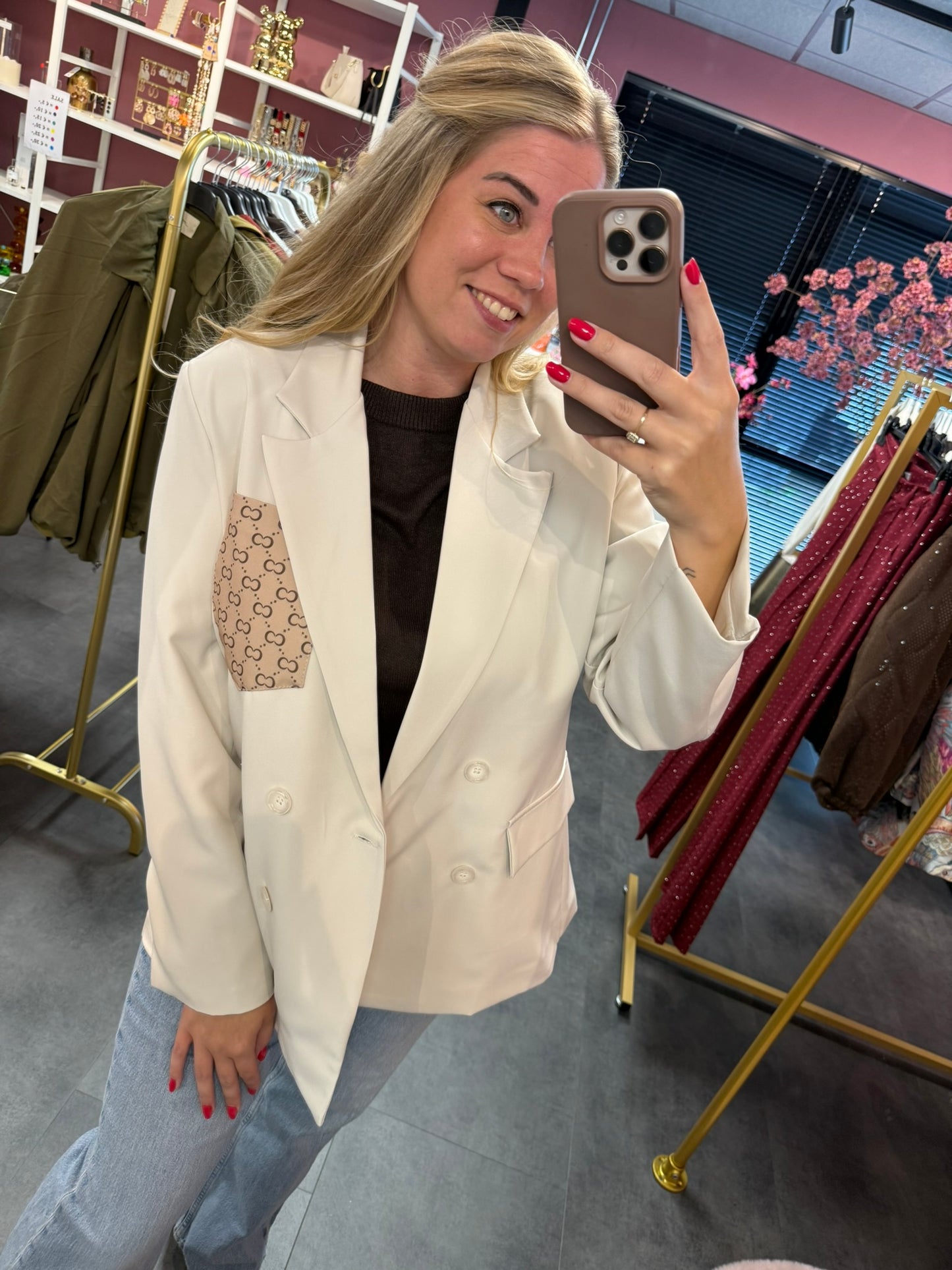 Inspired Lichte beige blazer