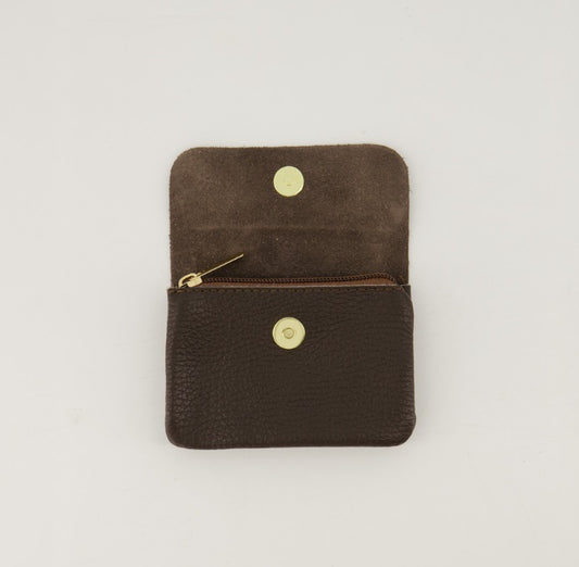 Leren portemonnee donker bruin