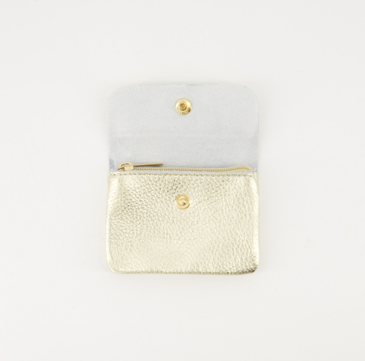 Leren portemonnee goud