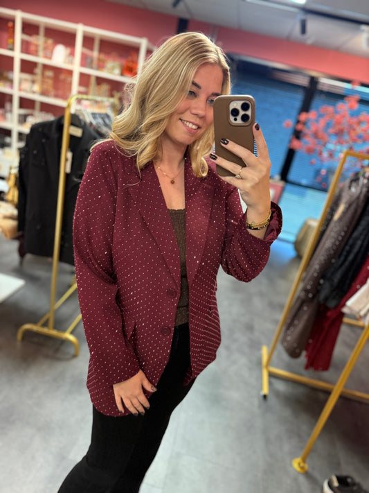 Burgundy blazer strass