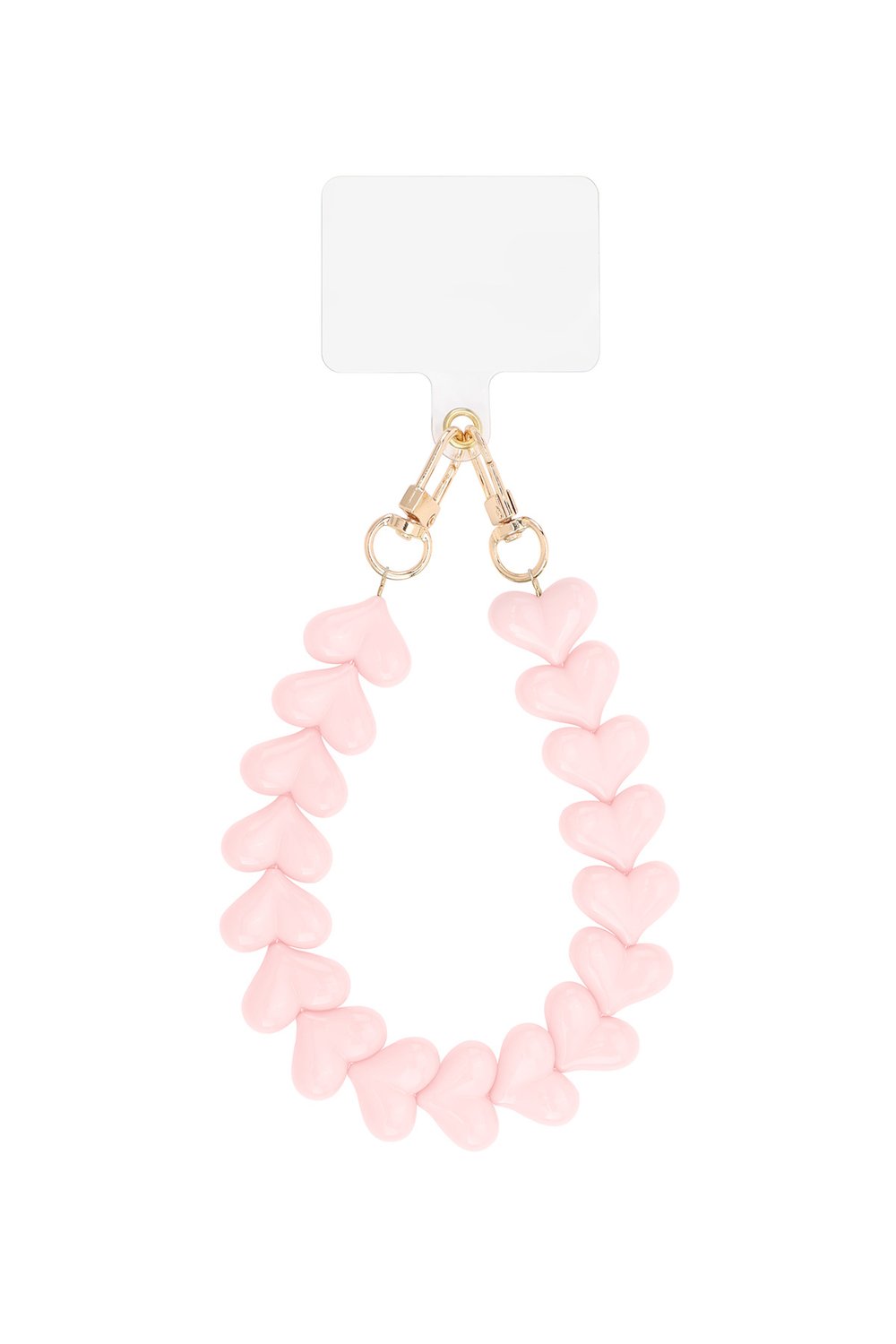 Telefoonkoord hartjes licht roze