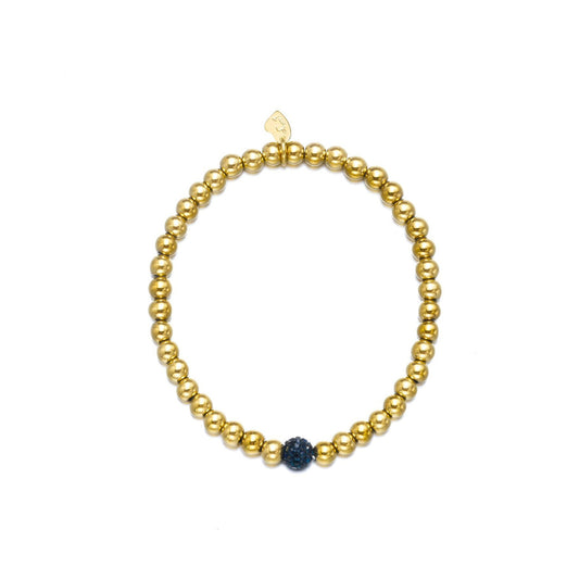Gouden Armband Blauwe Strass | Be Dazzled