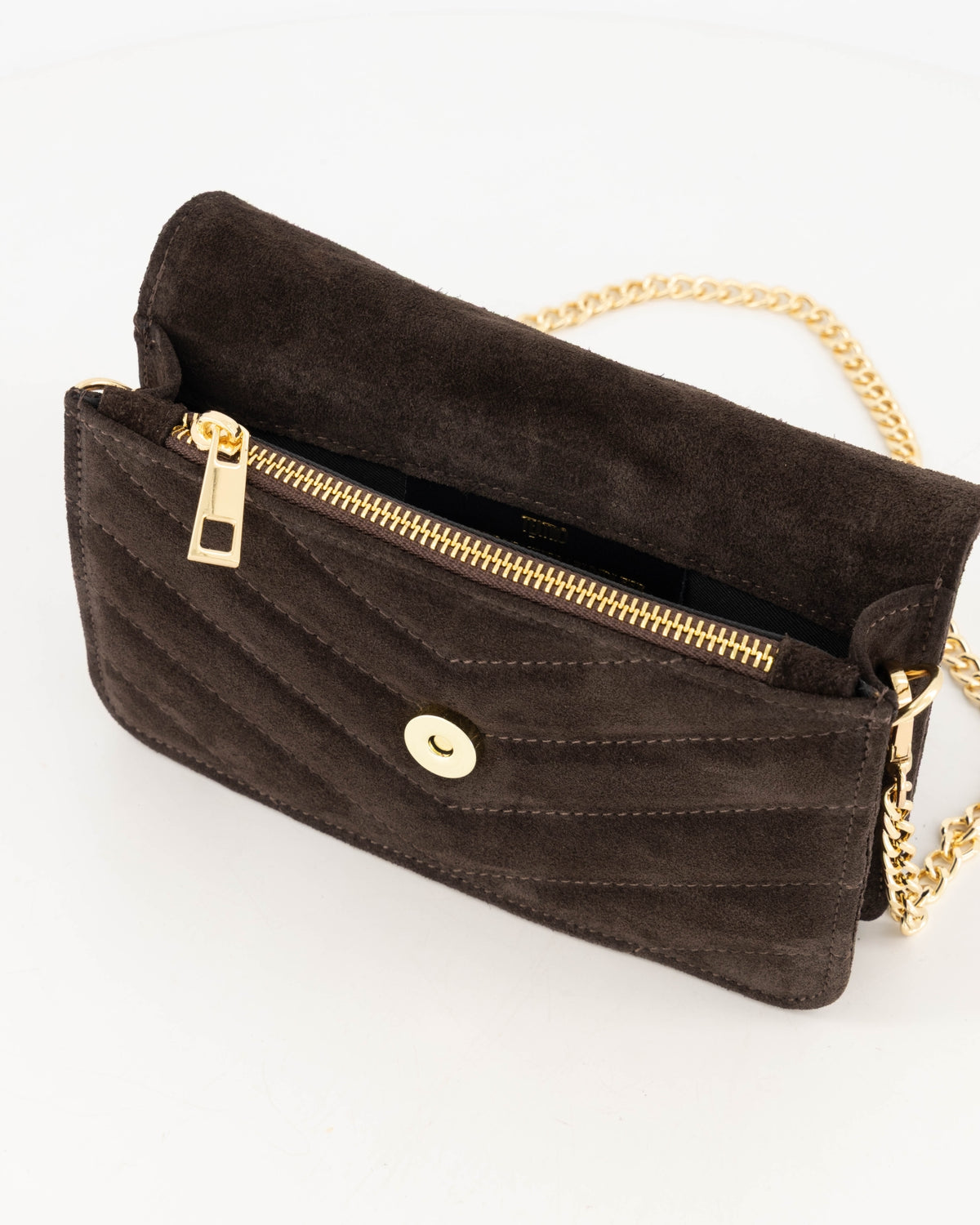 Suede tas Laurie bruin