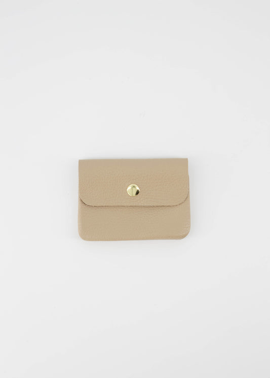 Leren portemonnee taupe