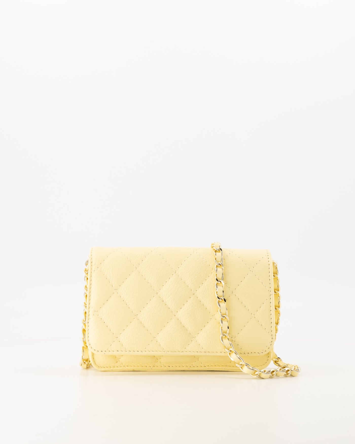 Crossbody tas met kettinghengsel geel