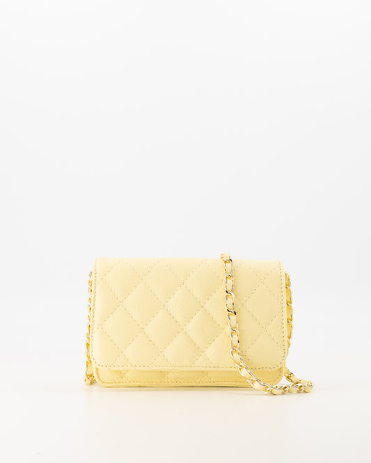 Crossbody tas met kettinghengsel geel ( PRE-ORDER)