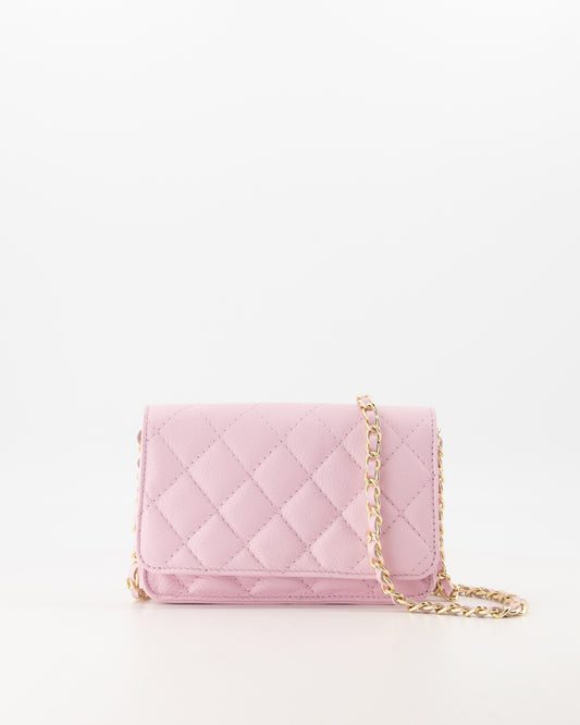 Crossbody tas met kettinghengsel roze