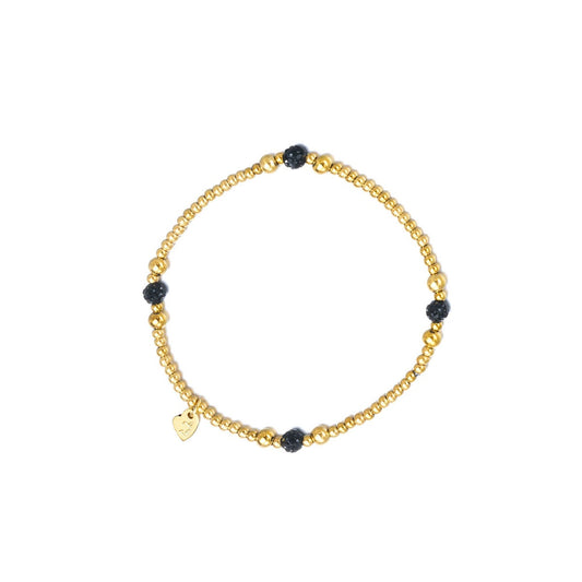 Gouden subtiele armband Zwarte Strass | Be Dazzled