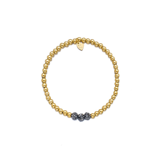 Gouden Armband grijs Strass 3 | Be Dazzled