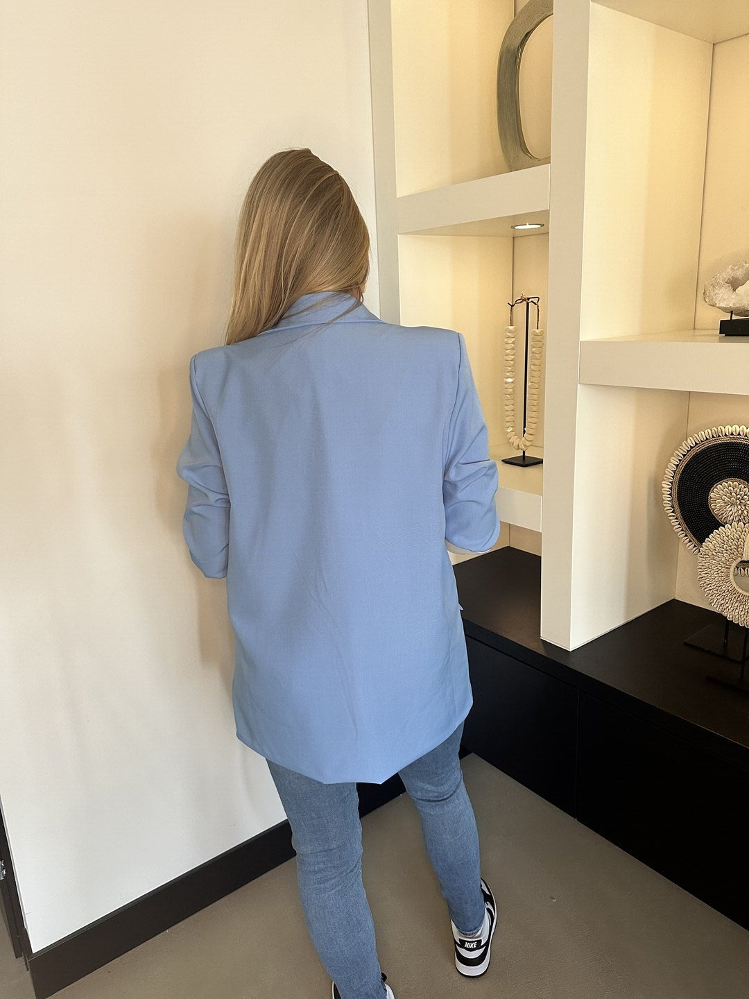 Blazer met applicaties blauw