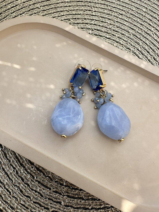 Oorbel wedding guest blue