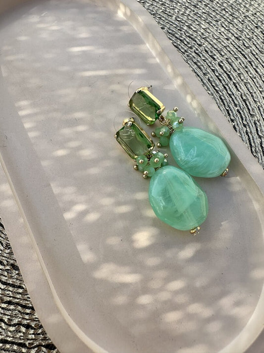 Oorbel wedding guest groen