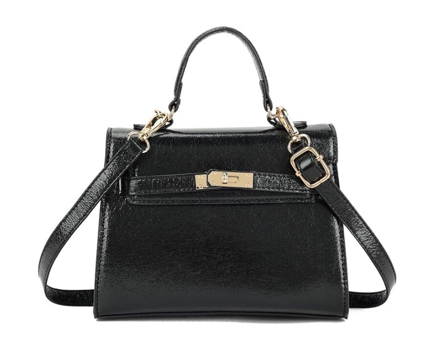 Metallic handtas zwart