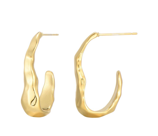Oorbellen gold wave