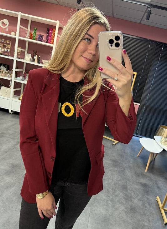 Blazer in de kleur burgundy | Kylie | Maat S