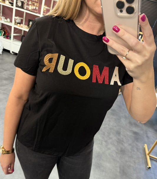 Zwart t shirt | Amour