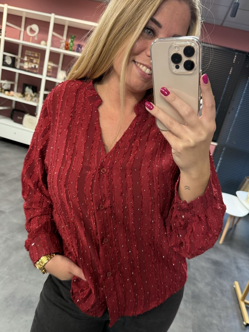 Strass blouse burgundy