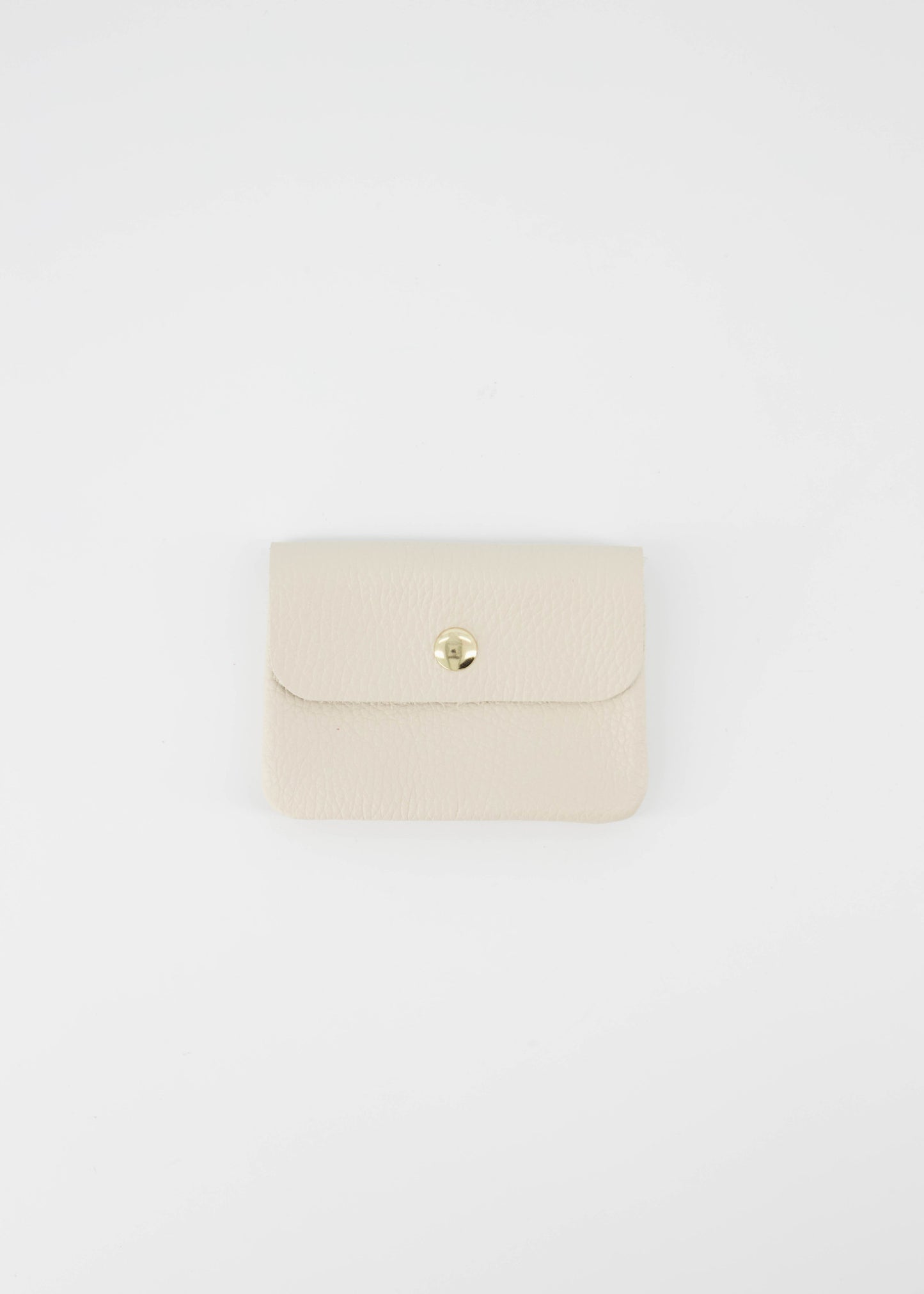 Leren portemonnee beige