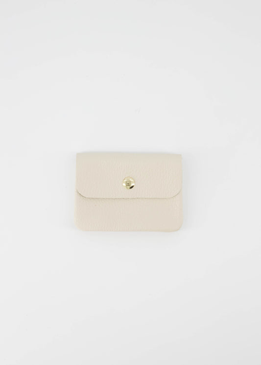Leren portemonnee beige