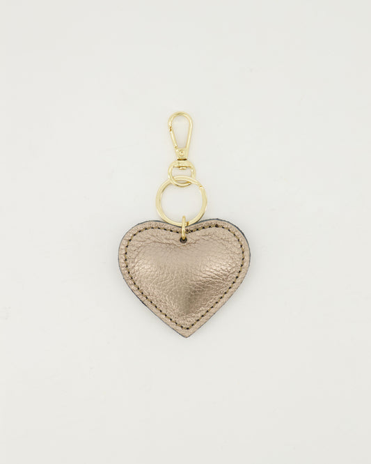 Hart sleutelhanger brons