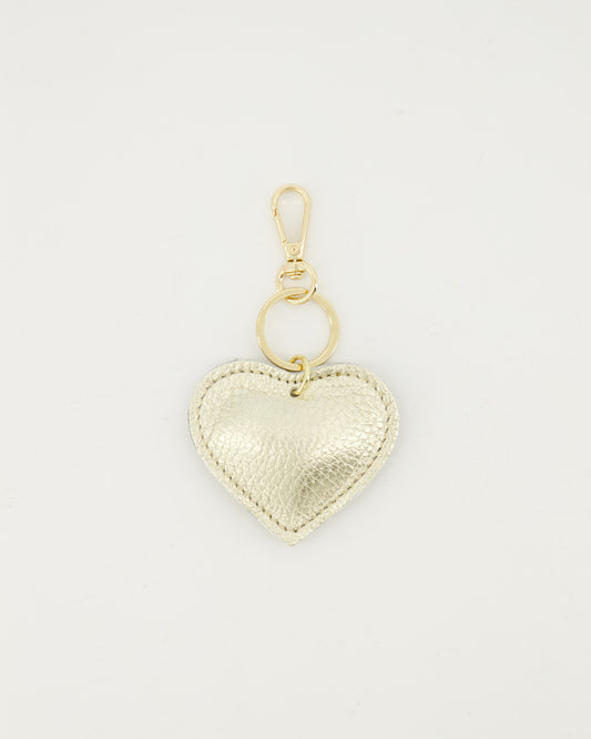 Hart sleutelhanger metallic goud