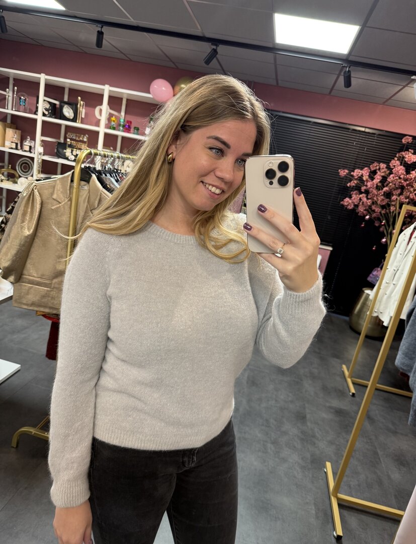 Basic trui licht grijs