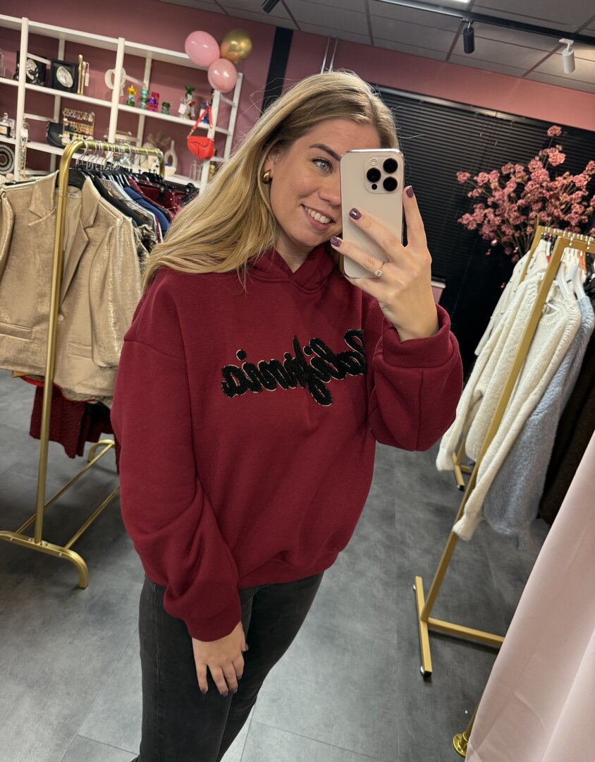 Hoodie bordeaux kleur - California
