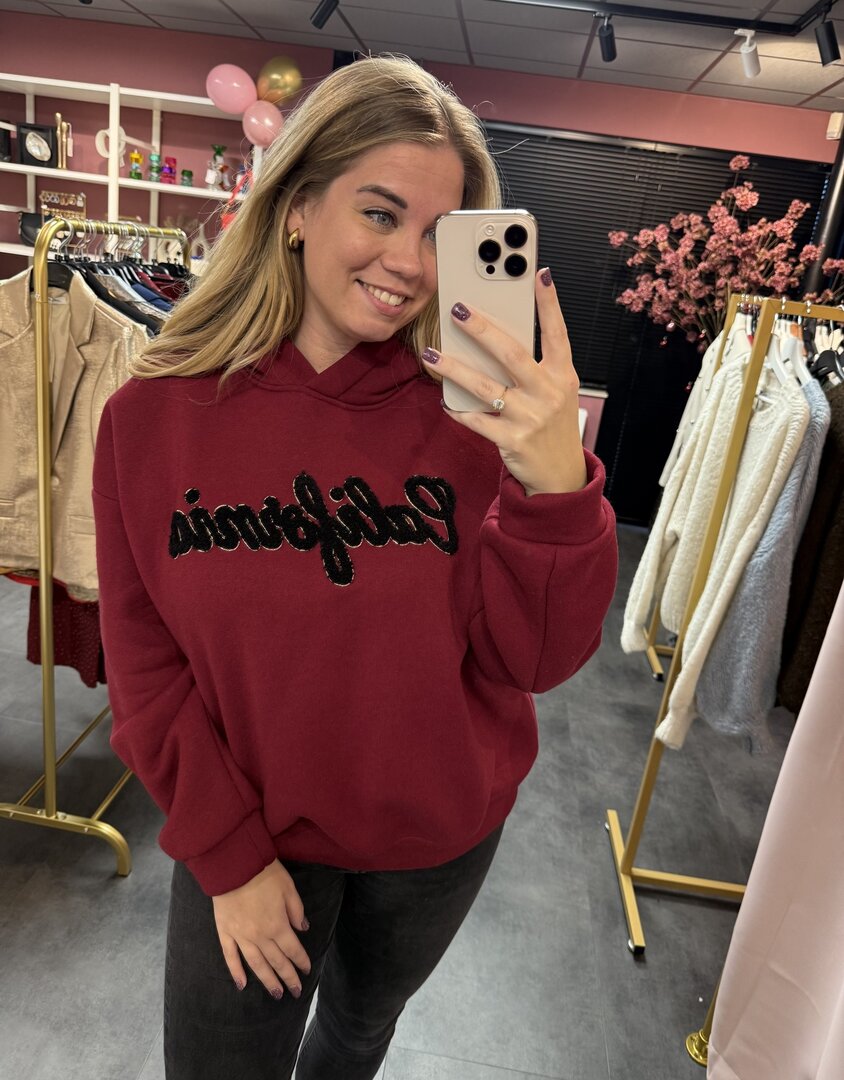 Hoodie bordeaux kleur - California